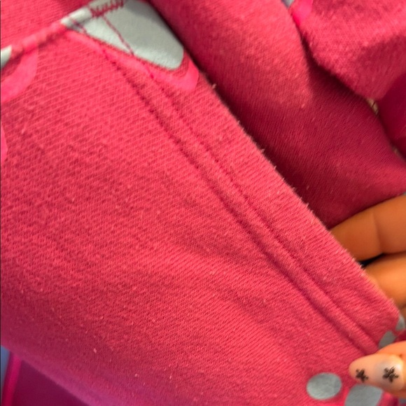 Champion Pink Hoodie with Light Blue Logo Print - Picture 3 of 4